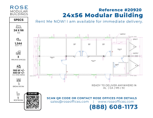 24x56 MODULAR OFFICE READY TO DELIVER ANYWHERE IN AL | GA | MS | SC